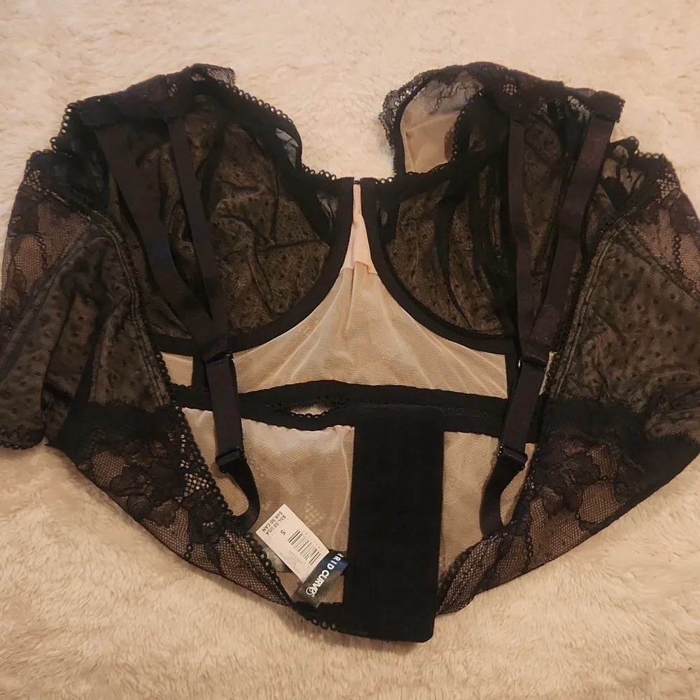 NWT Torrid Sz 5 Black Dot Lace Bralette Sexy Bra - Picture 4 of 4
